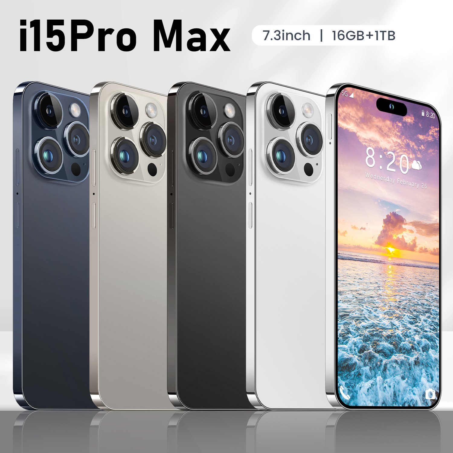15 Pro Max 7.3inch Android 16gb+1tb Mobile Cell Phone Android 13 Smartphone Unlocked Mobile Phones For I15